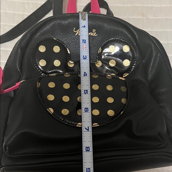 Disney - Dani by Danielle Nicole Black and Pink Minnie Backpack Purse w/ Bow - Picture 14 of 16